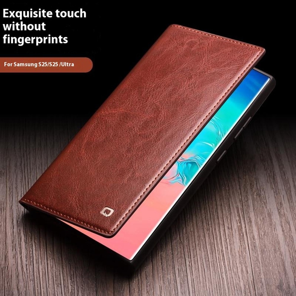 Leather Wallet Case Samsung Galaxy S25 Ultra Brown