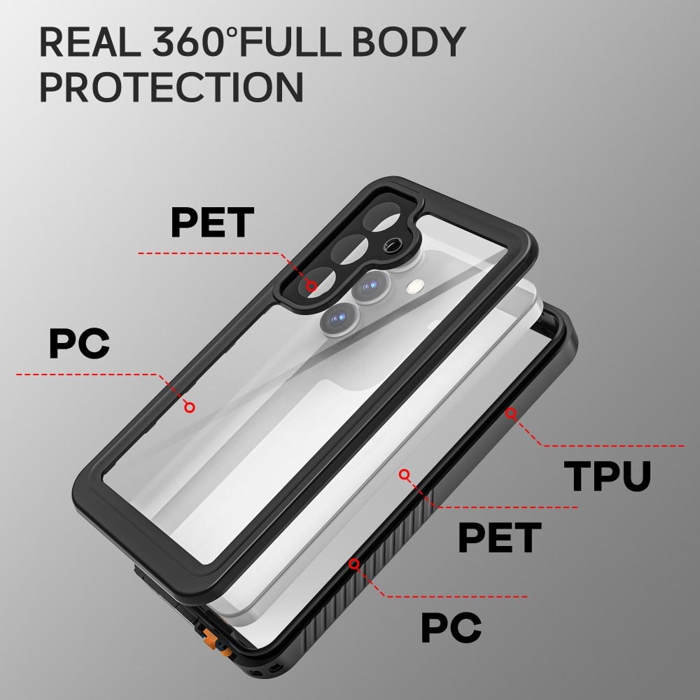 Funda Híbrida Impermeable Samsung Galaxy S25 transparente