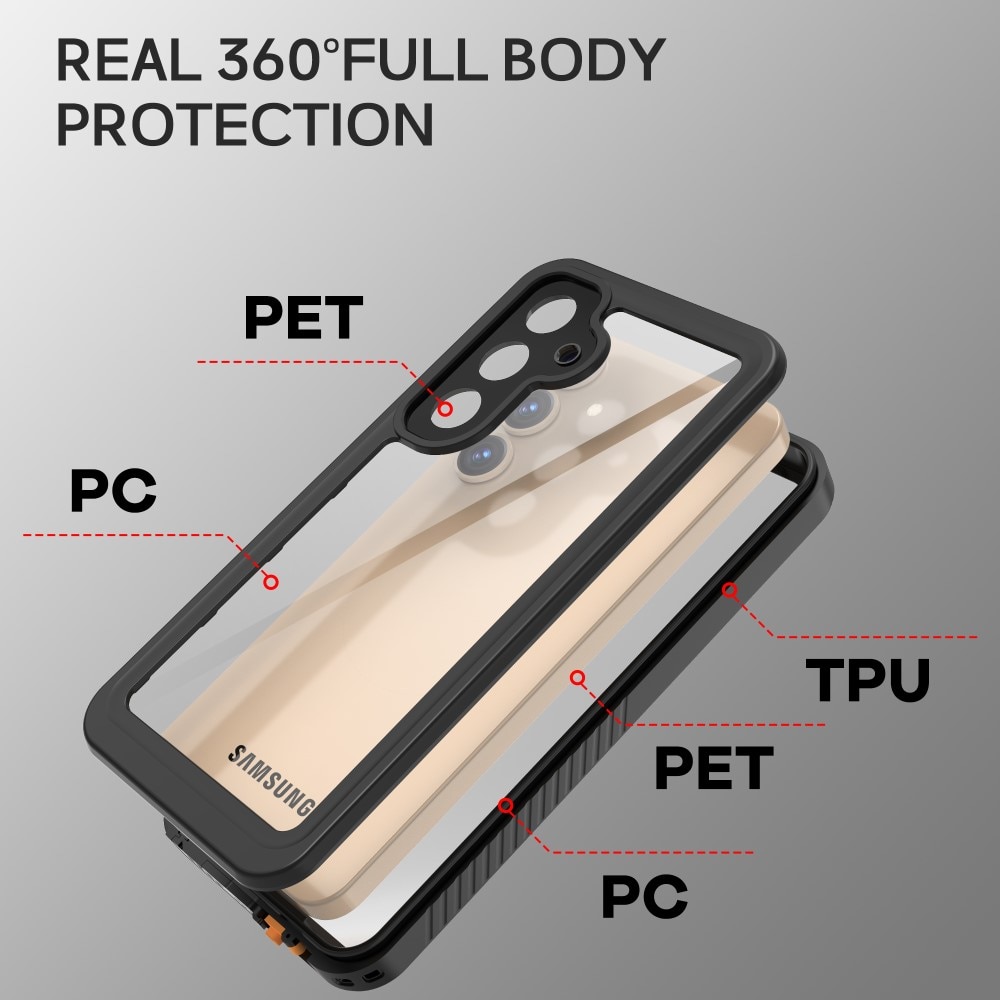 Funda Híbrida Impermeable Samsung Galaxy S25 Plus transparente