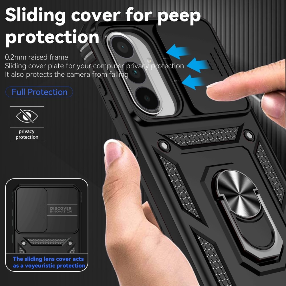 Funda híbrida Ring y Protector Cámara Samsung Galaxy A36 Negro