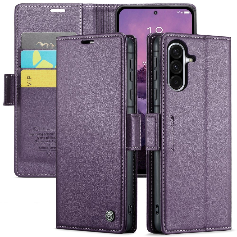 Funda delgada con solapa anti-RFID Samsung Galaxy A56 Púrpura