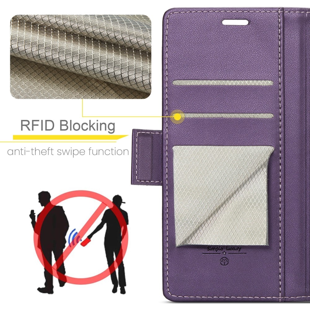 Funda delgada con solapa anti-RFID Samsung Galaxy A56 Púrpura