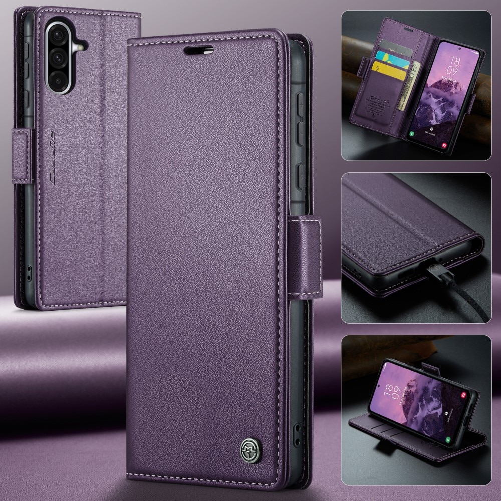 Funda delgada con solapa anti-RFID Samsung Galaxy A56 Púrpura