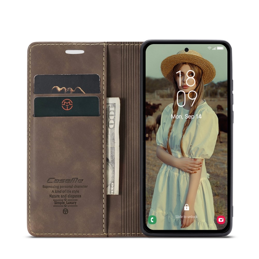 Funda delgada con solapa Samsung Galaxy A56 Marrón