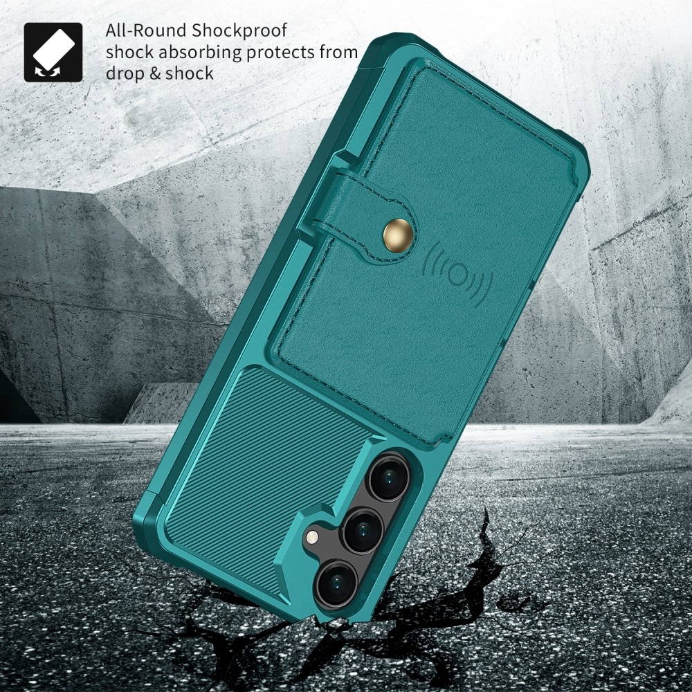 Funda con tarjetero Tough Multi-slot Samsung Galaxy S25 Plus Verde