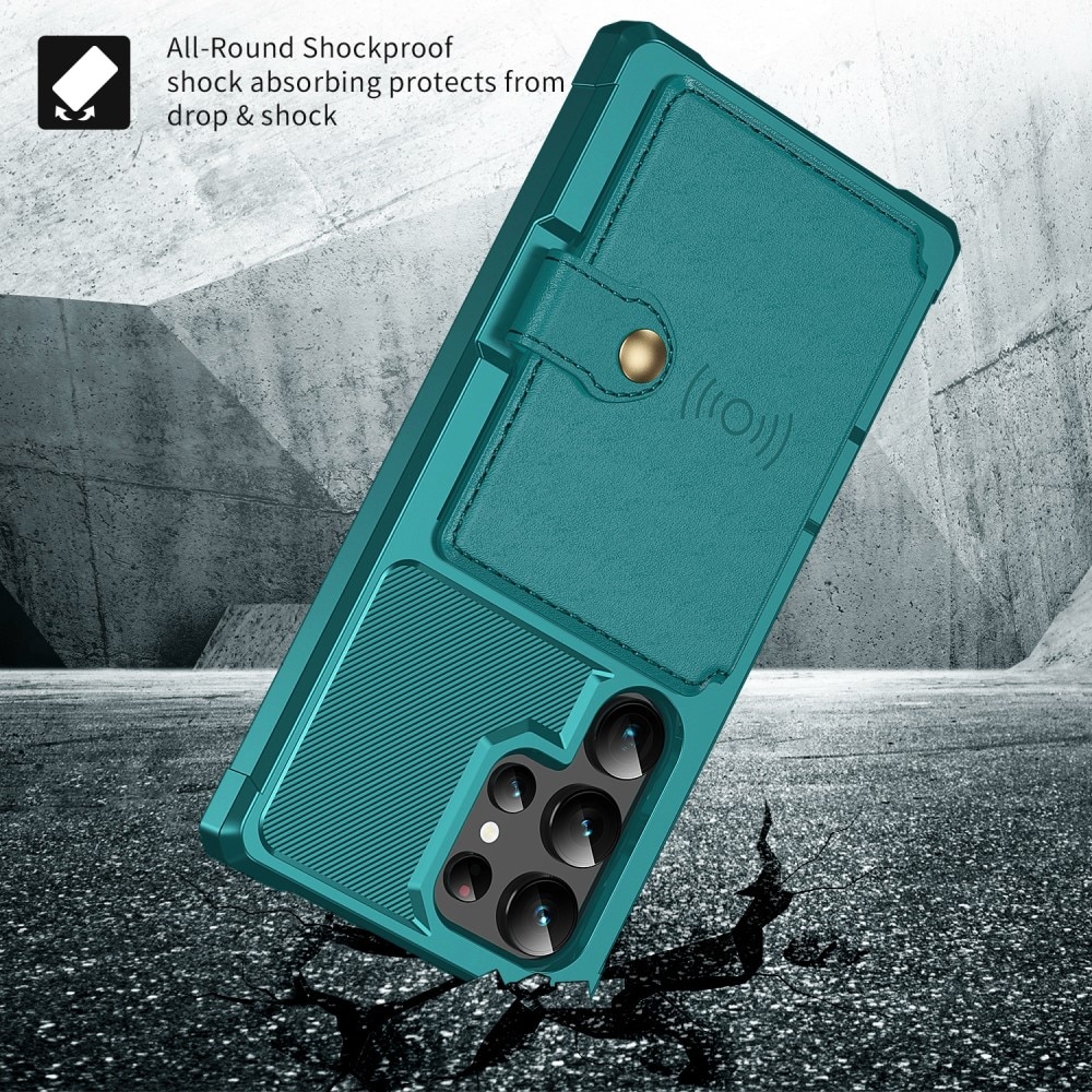 Funda con tarjetero Tough Multi-slot Samsung Galaxy S25 Ultra verde