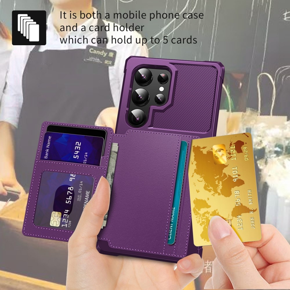 Funda con tarjetero Tough Multi-slot Samsung Galaxy S25 Ultra violeta