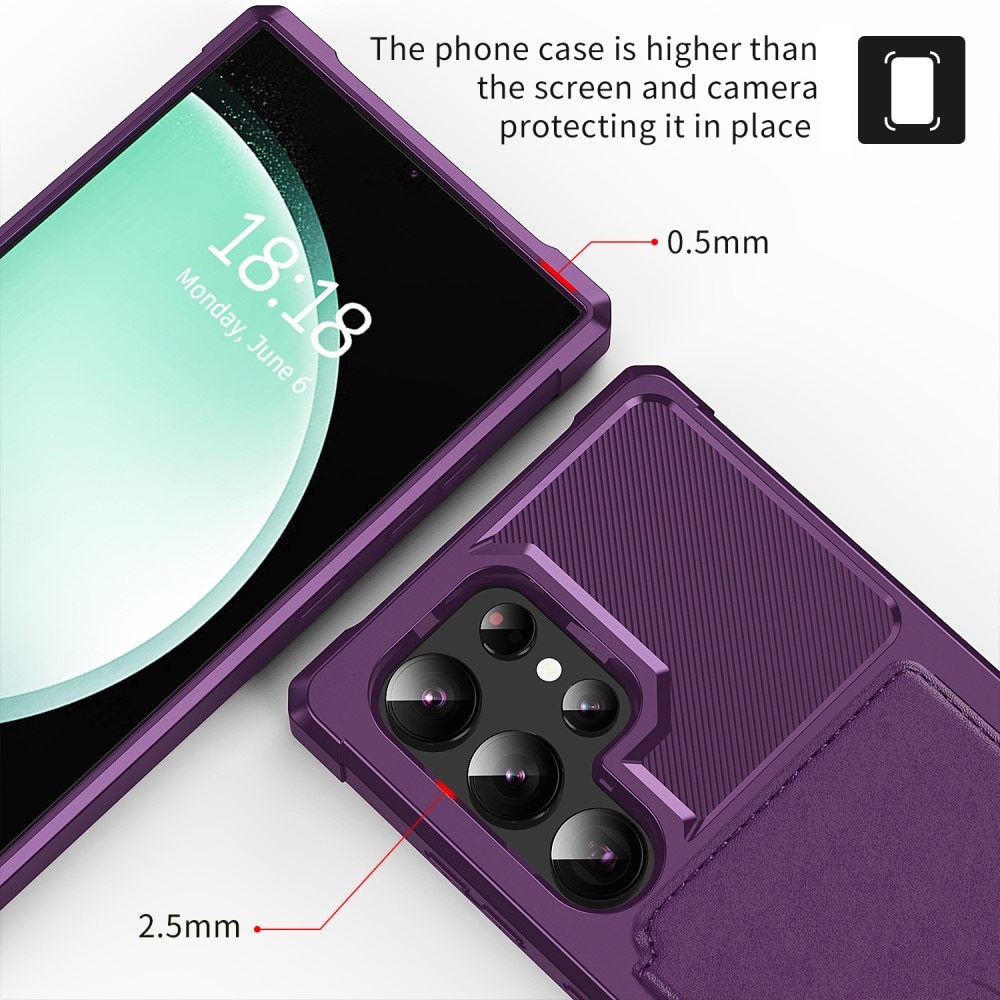 Funda con tarjetero Tough Multi-slot Samsung Galaxy S25 Ultra violeta