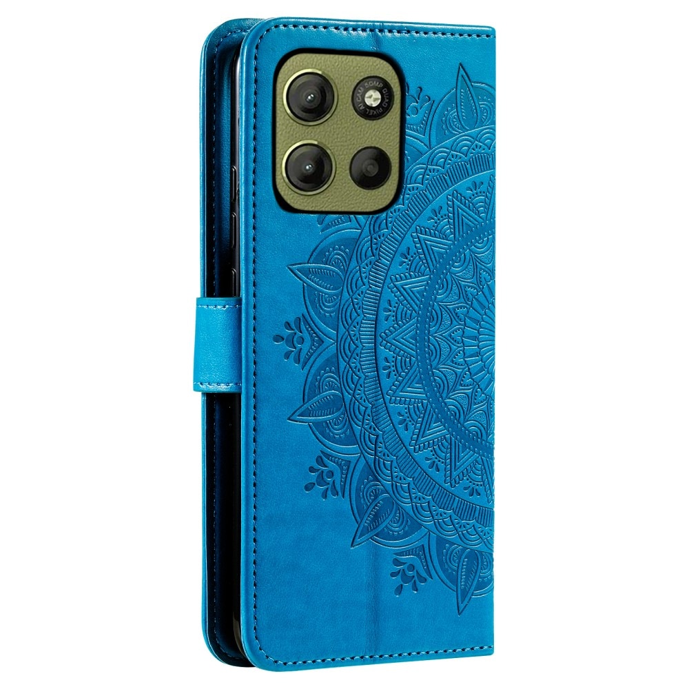 Funda de Cuero Mandala Motorola Moto G15 Power azul