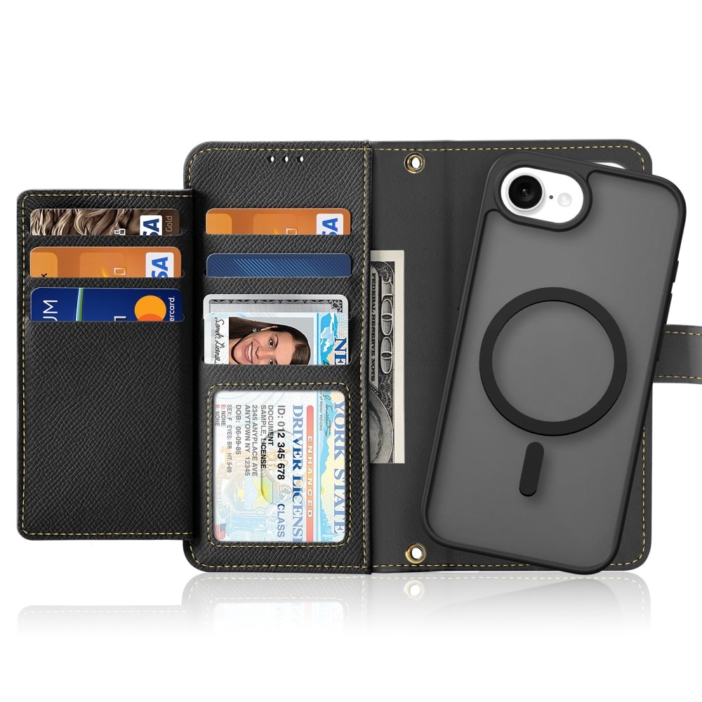 Lawa Series Magnetic Wallet Case iPhone SE 4 - Black