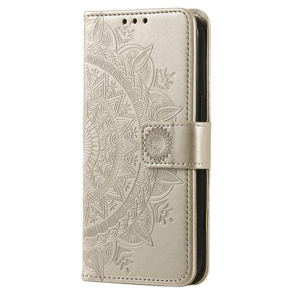 Funda de Cuero Mandala Xiaomi Redmi Note 14 Pro oro