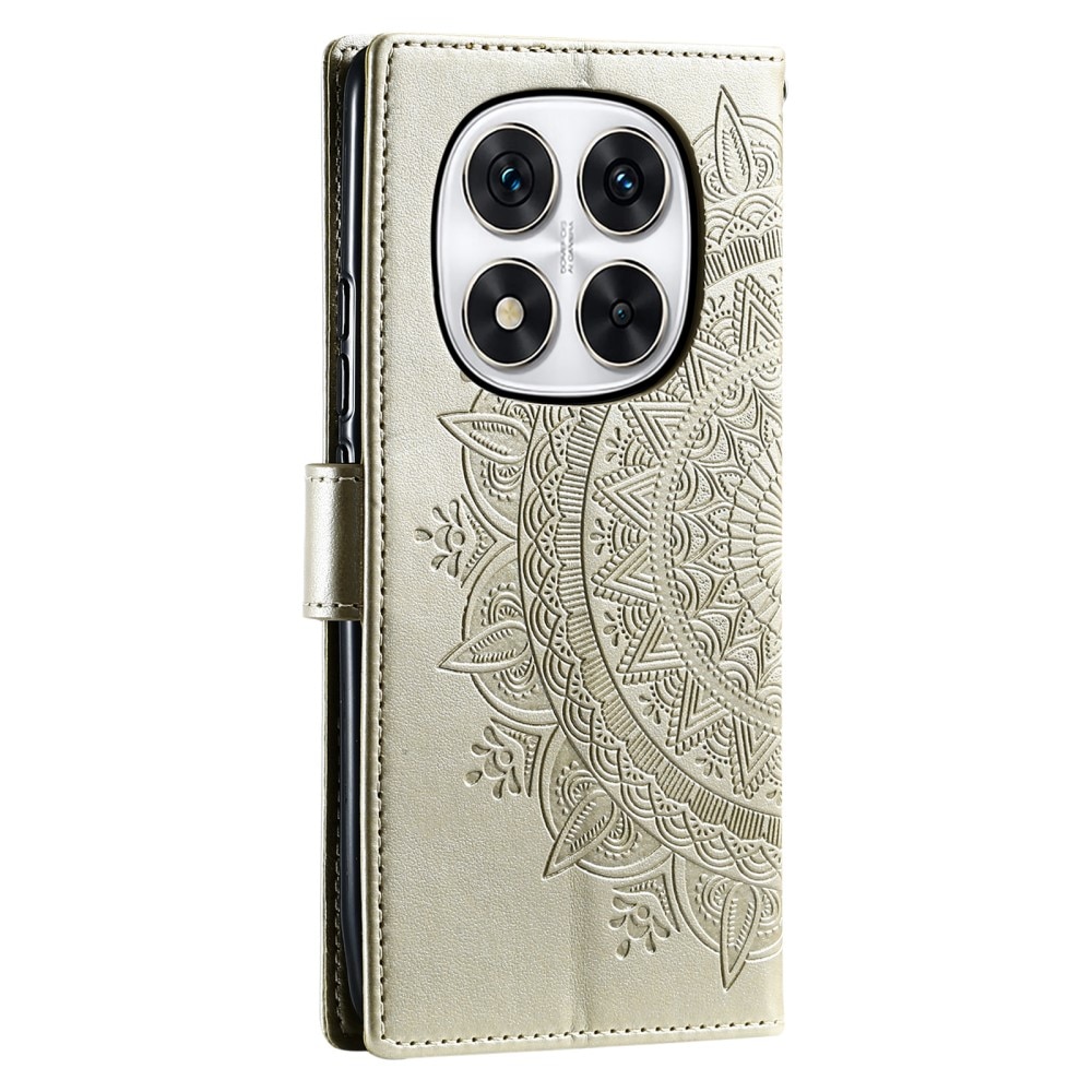 Funda de Cuero Mandala Xiaomi Redmi Note 14 Pro oro