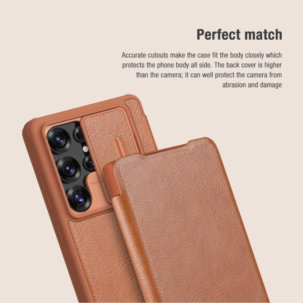 Funda Qin Pro CamShield Samsung Galaxy S25 Ultra Brown