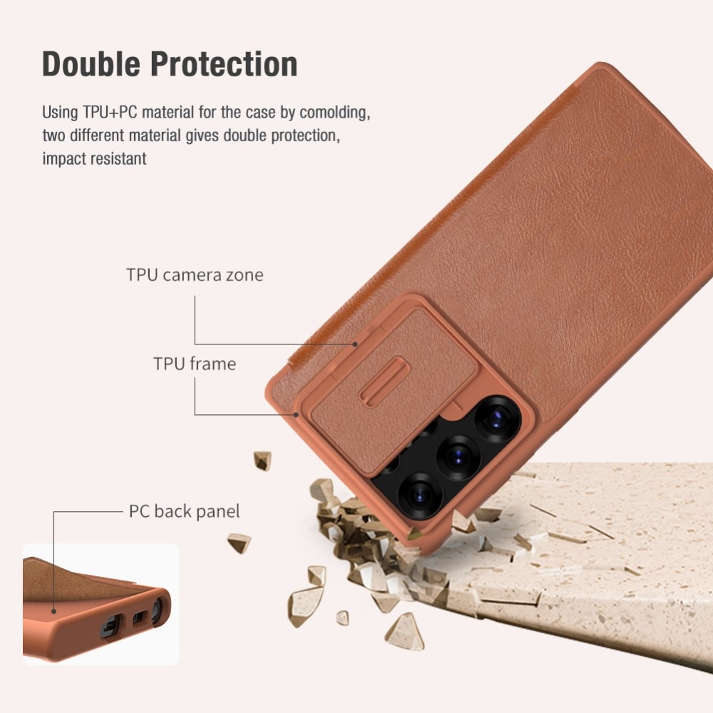 Funda Qin Pro CamShield Samsung Galaxy S25 Ultra Brown