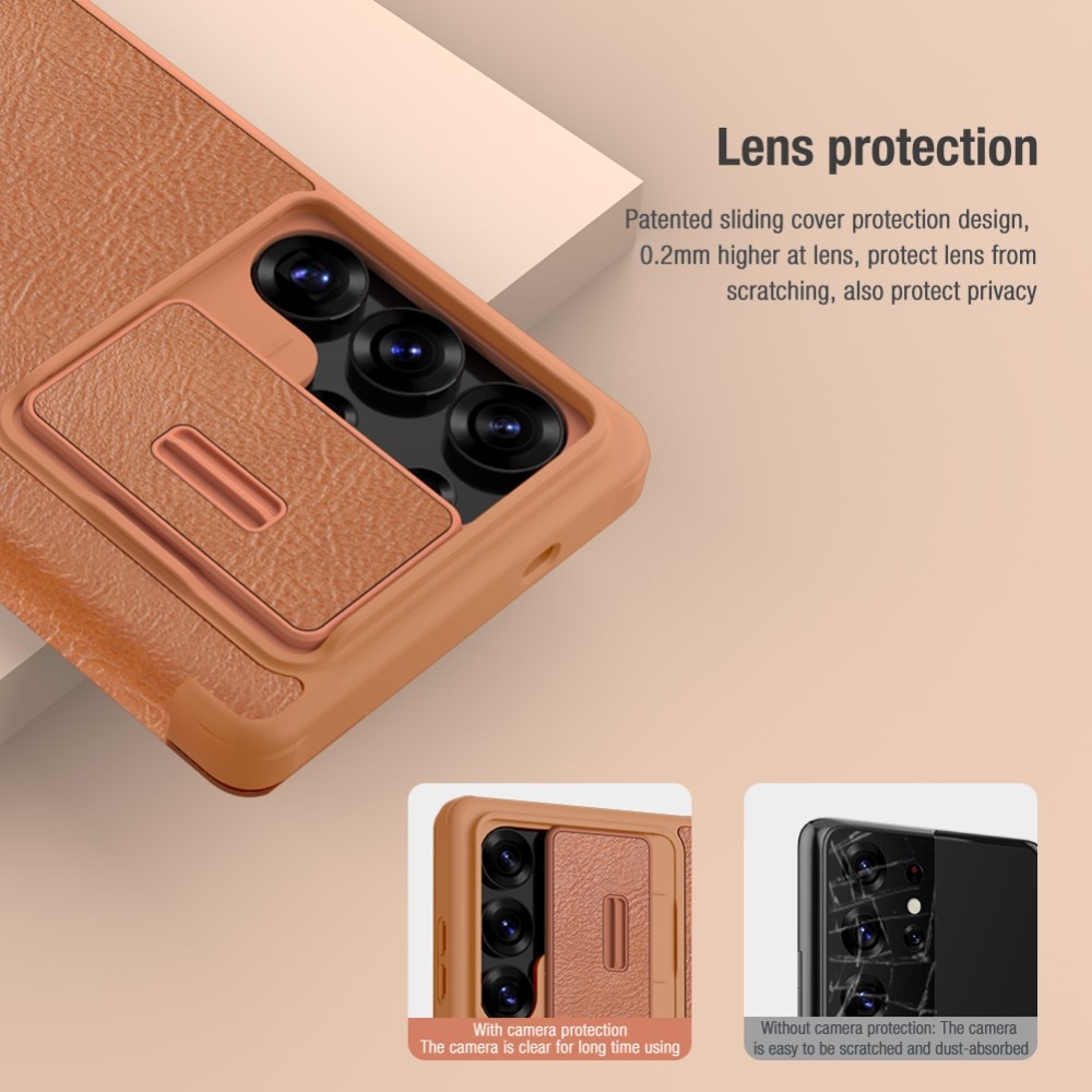 Funda Qin Pro CamShield Samsung Galaxy S25 Ultra Brown