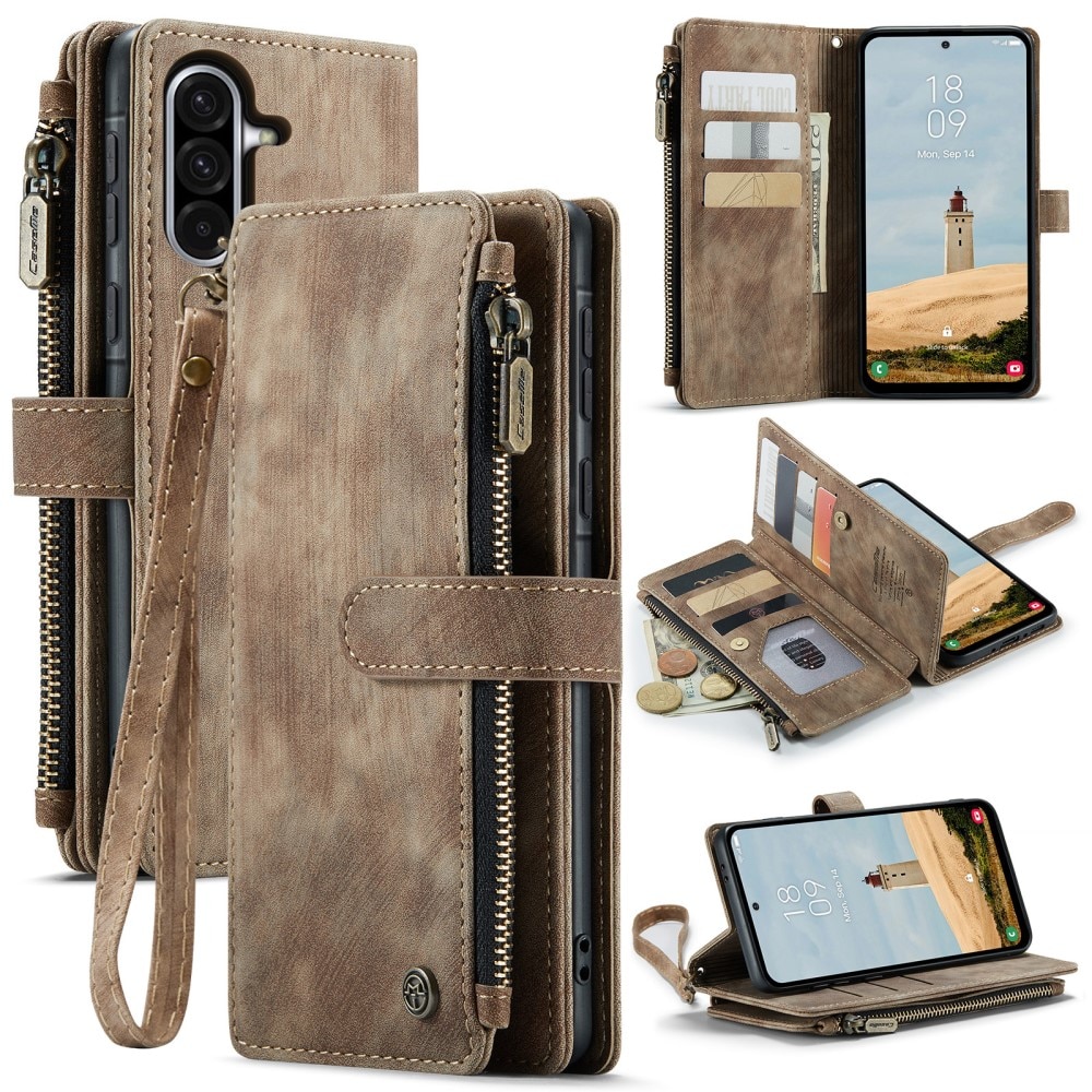 Cartera Zipper Samsung Galaxy A56 Marrón