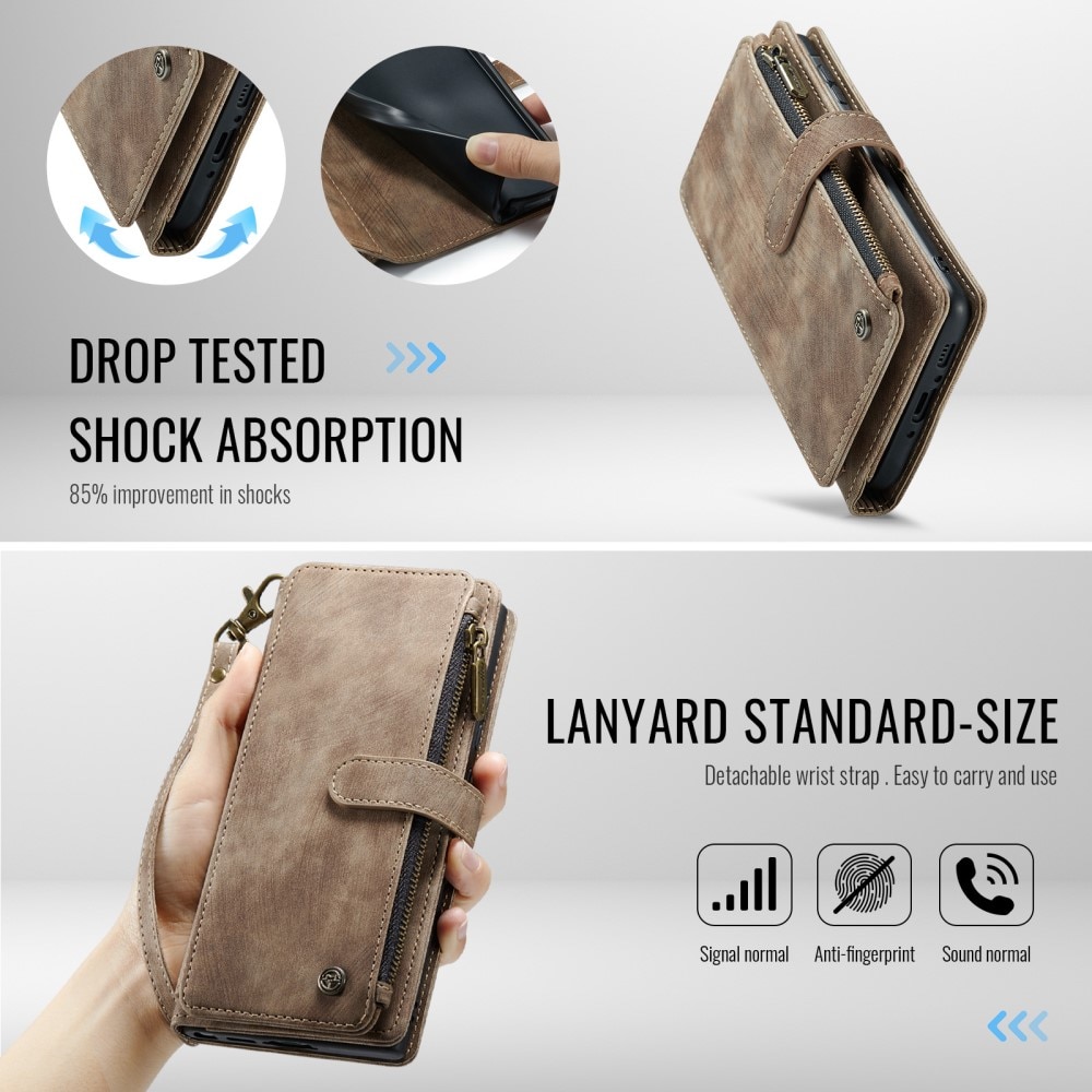 Cartera Zipper Samsung Galaxy A56 Marrón