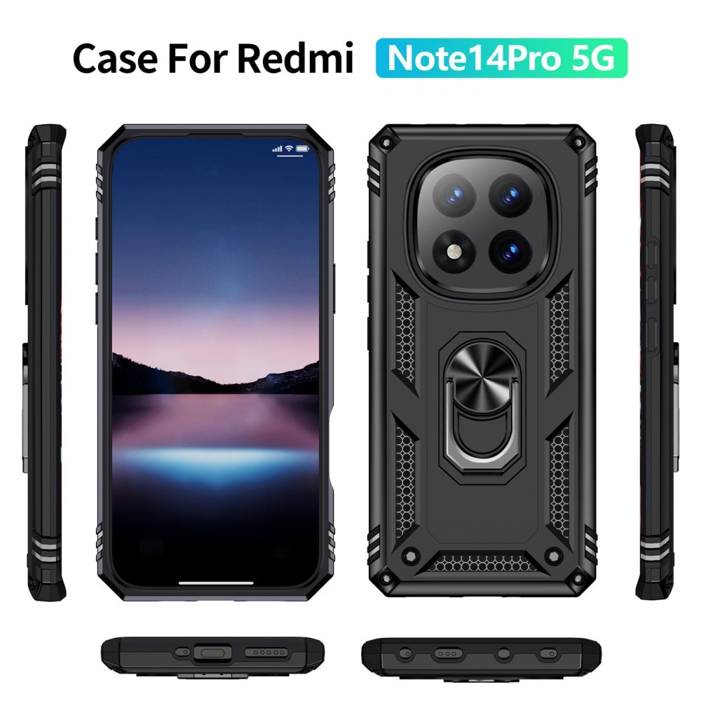 Funda híbrida Tech Ring Xiaomi Redmi Note 14 Pro negro