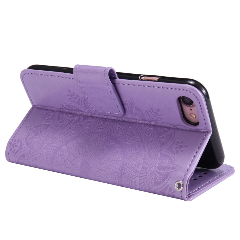 Funda de Cuero Mandala iPhone 16e violeta