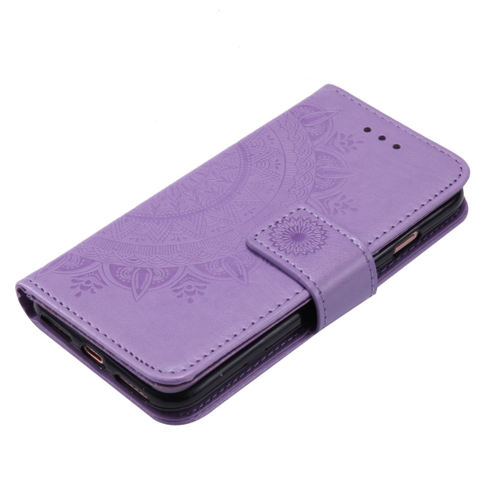 Funda de Cuero Mandala iPhone 16e violeta