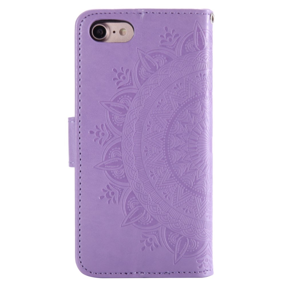 Funda de Cuero Mandala iPhone 16e violeta