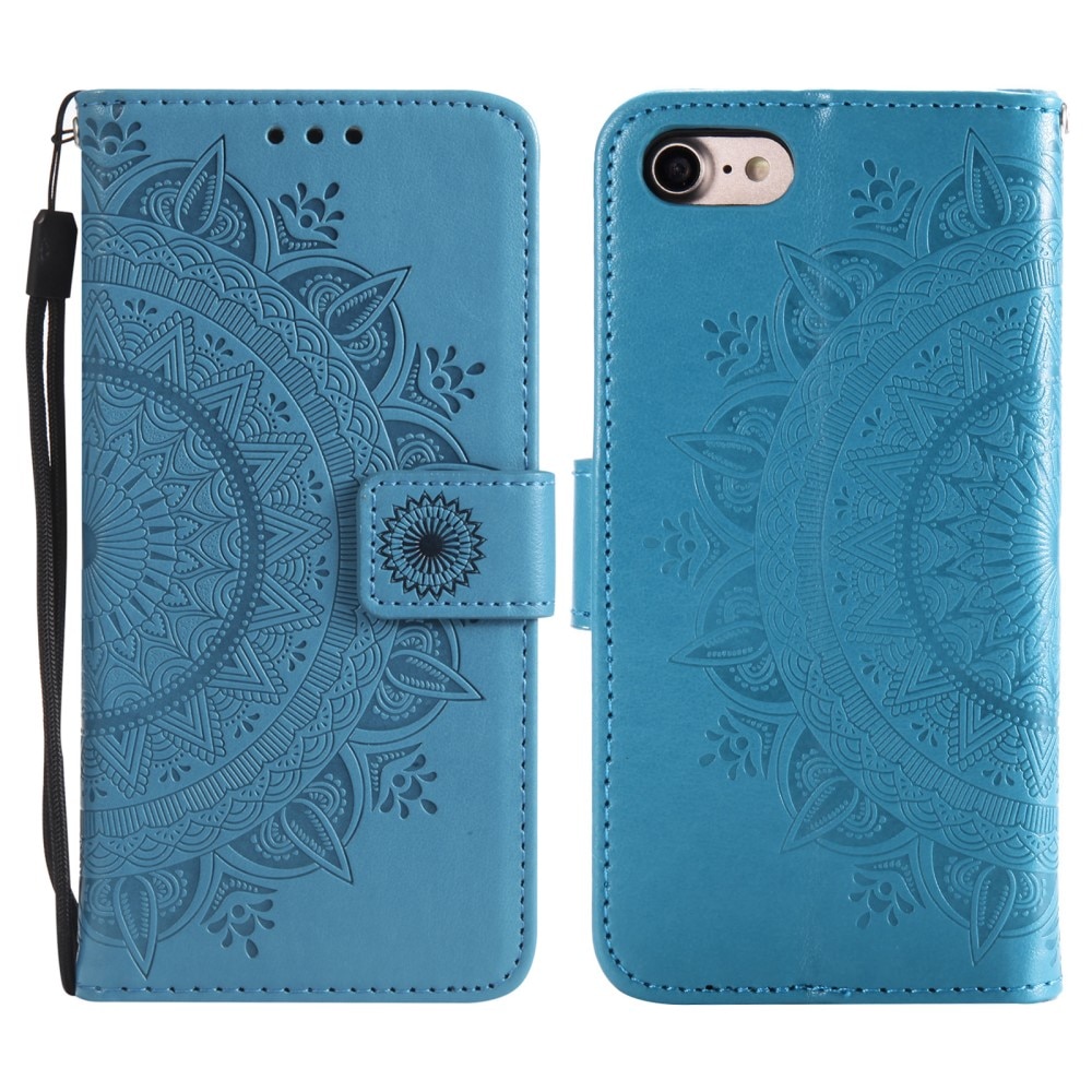 Funda de Cuero Mandala iPhone 16e Azul