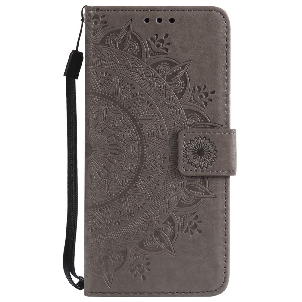 Funda de Cuero Mandala iPhone 16e Gris