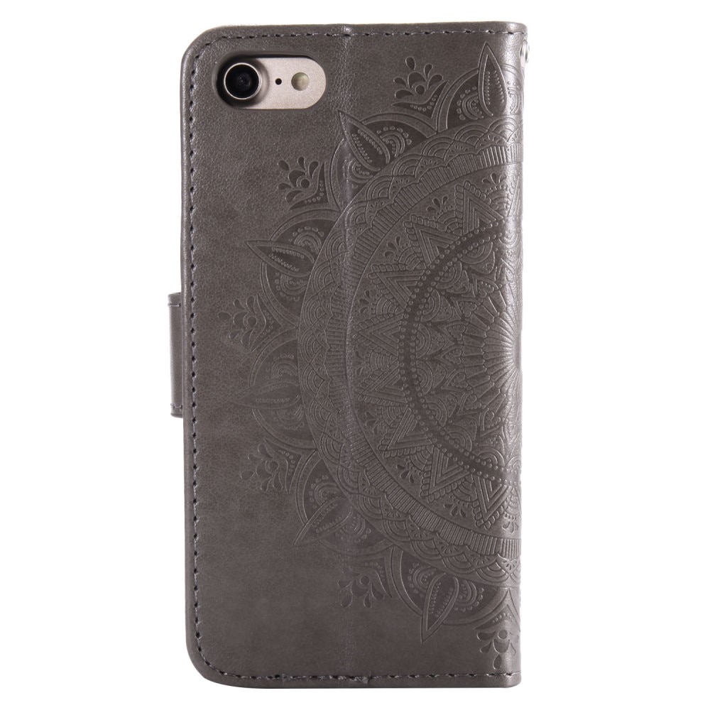 Funda de Cuero Mandala iPhone 16e Gris