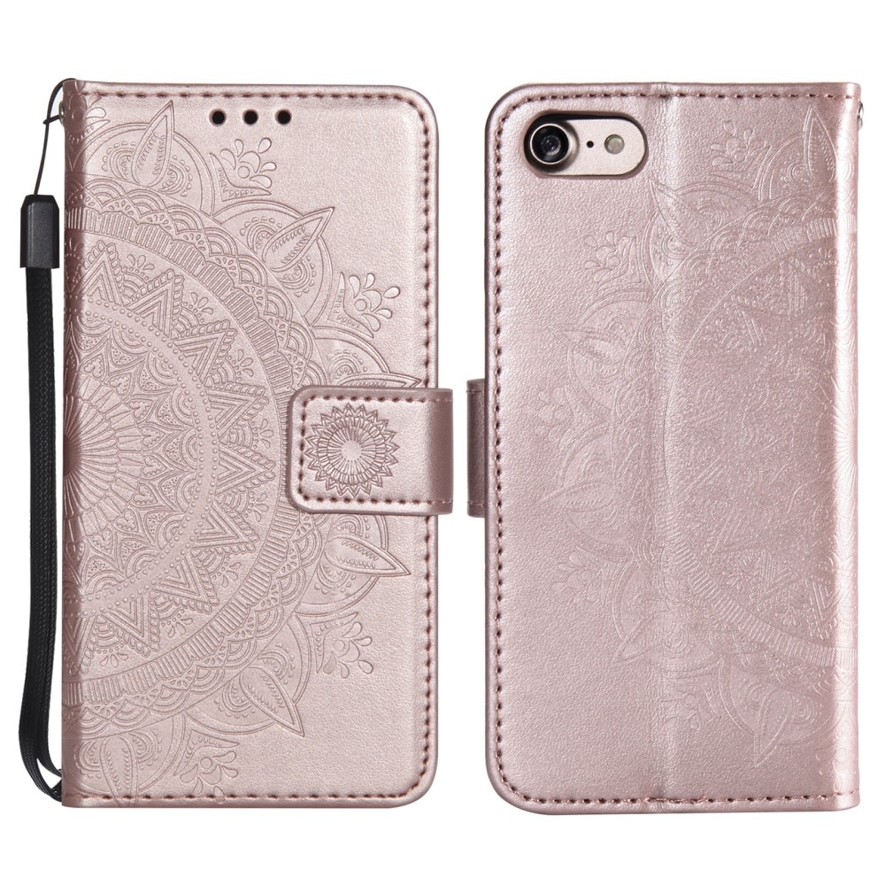 Funda de Cuero Mandala iPhone 16e Oro rosa