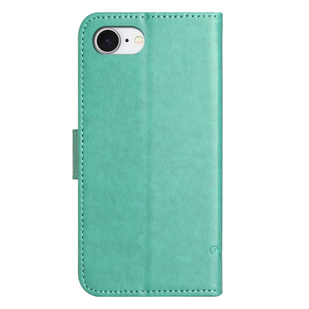 Funda de Cuero con Mariposas iPhone 16e, Verde