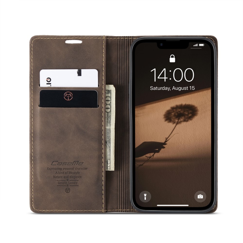 Funda delgada con solapa iPhone 16e Marrón