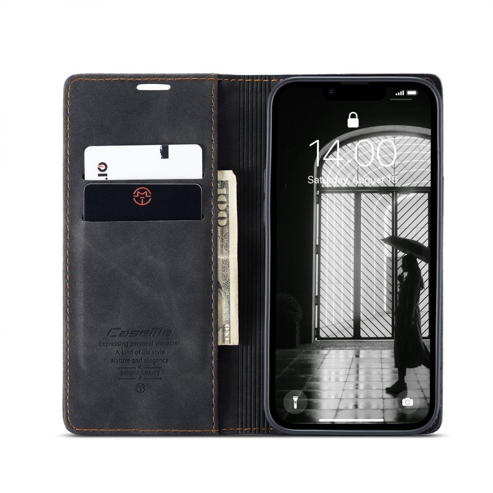 Funda delgada con solapa iPhone 16e Negro