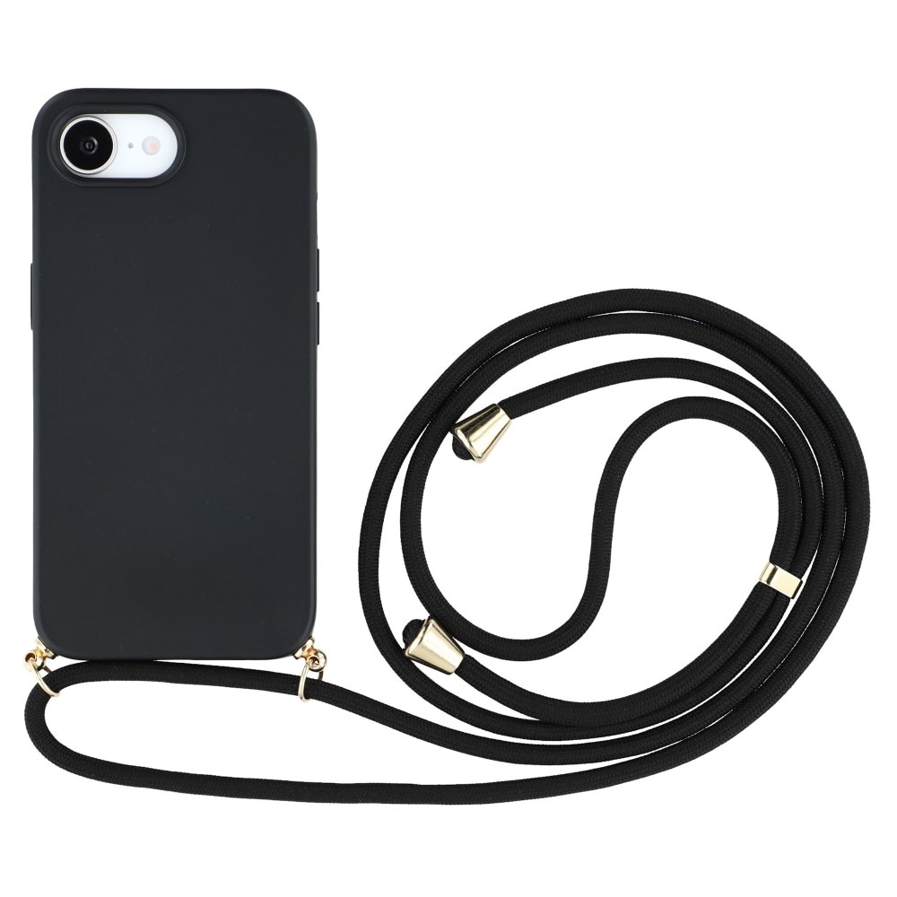 Funda con correa colgante iPhone 16e negro