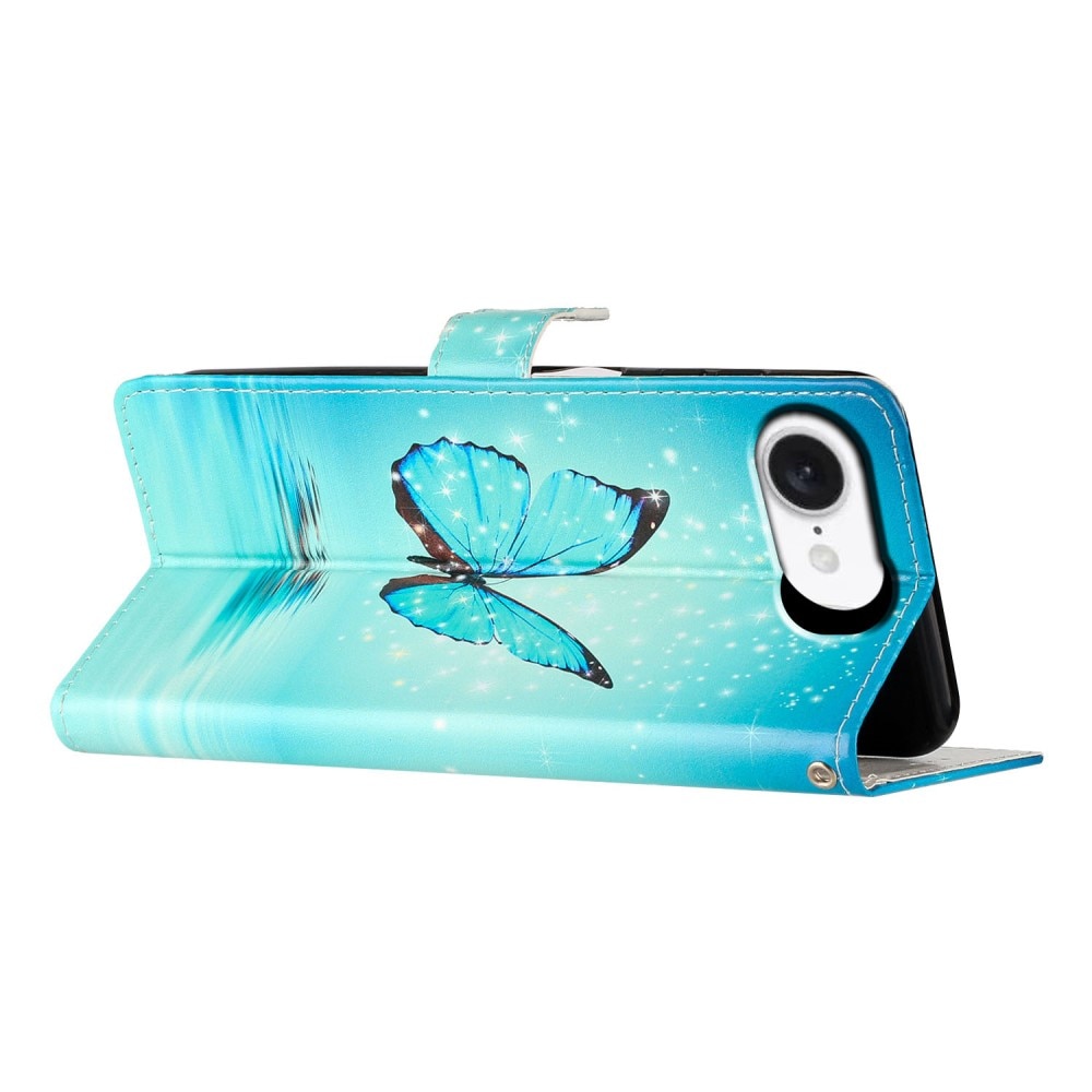 Funda cartera iPhone 16e mariposas azules