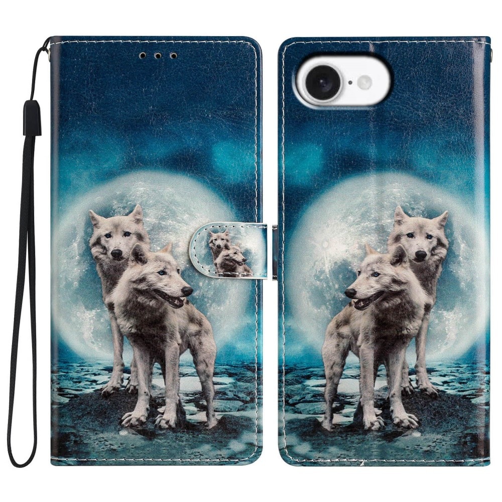 Funda cartera iPhone 16e lobos