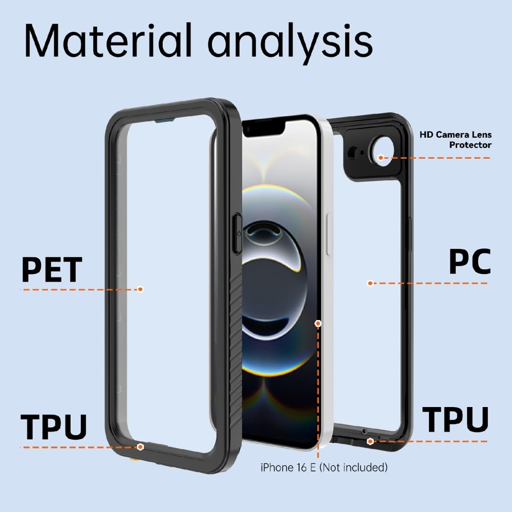 Funda Híbrida Impermeable iPhone 16e transparente