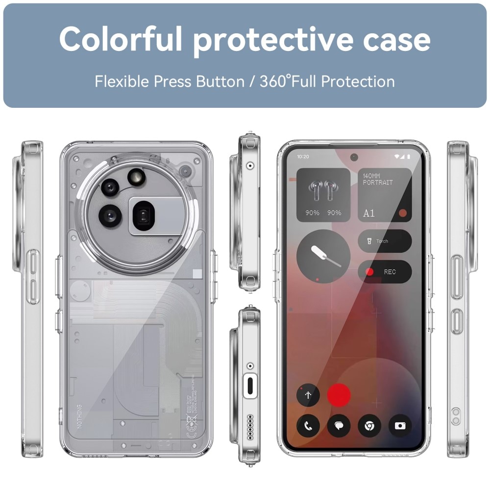 Funda híbrida para Nothing Phone 3a Pro transparente