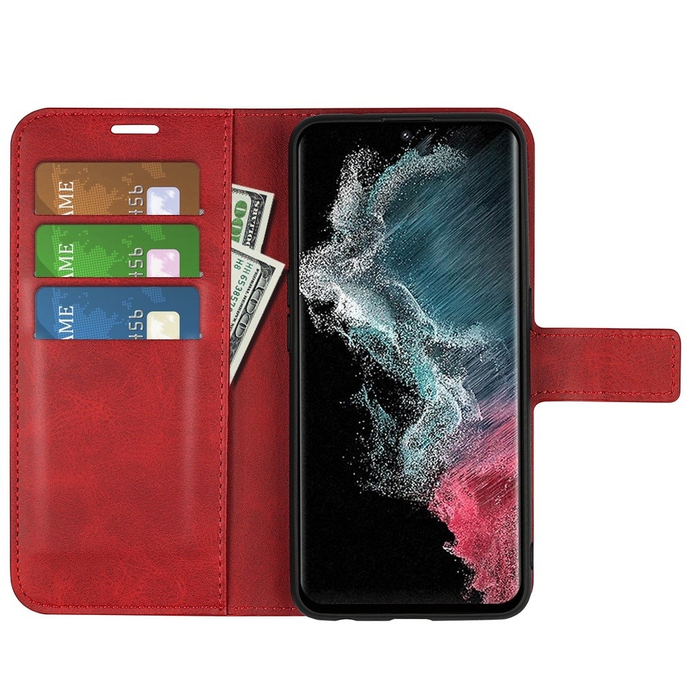 Cartera Leather Wallet Samsung Galaxy S23 Ultra Red