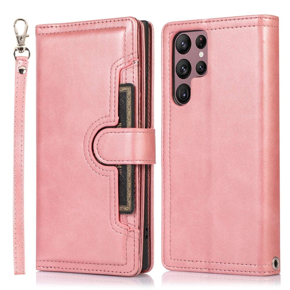 Multi-Slot tipo cartera de cuero Samsung Galaxy S23 Ultra pink gold