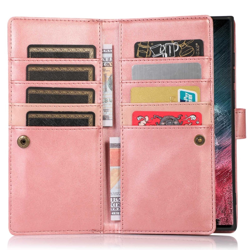 Multi-Slot tipo cartera de cuero Samsung Galaxy S23 Ultra pink gold