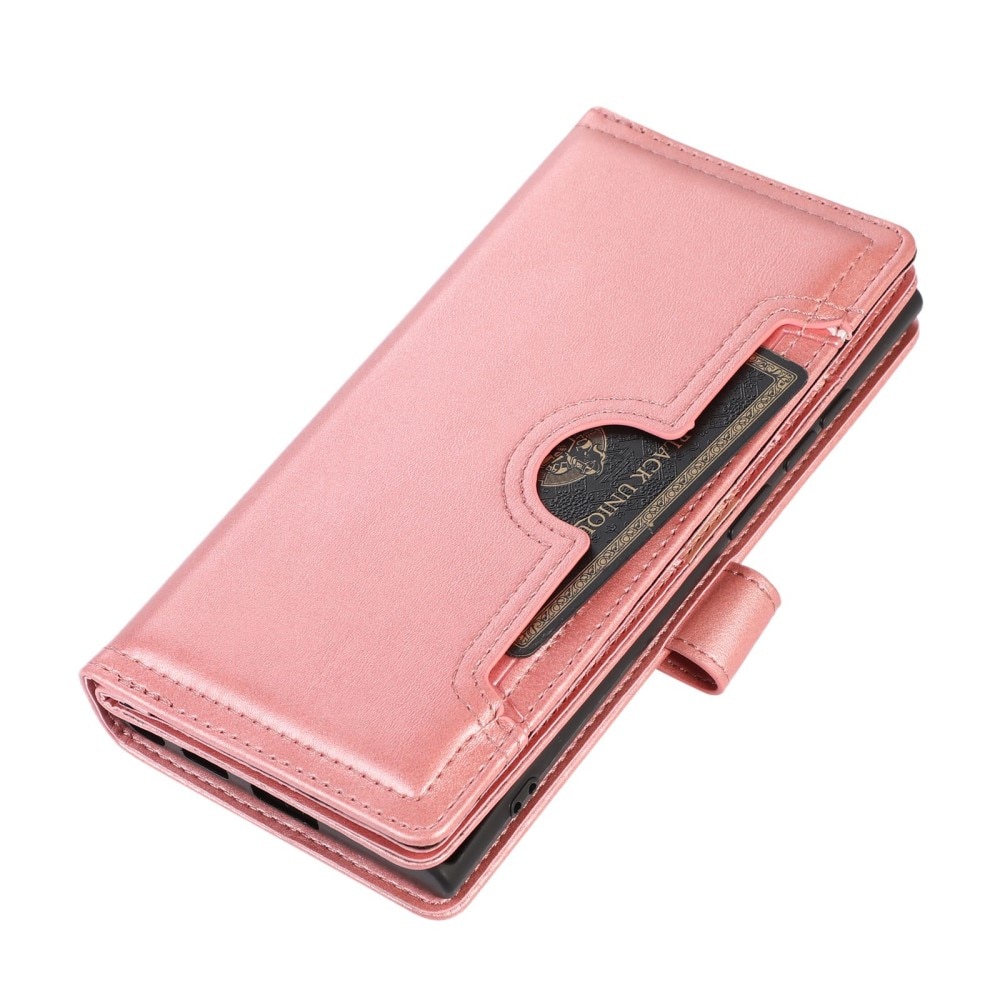 Multi-Slot tipo cartera de cuero Samsung Galaxy S23 Ultra pink gold