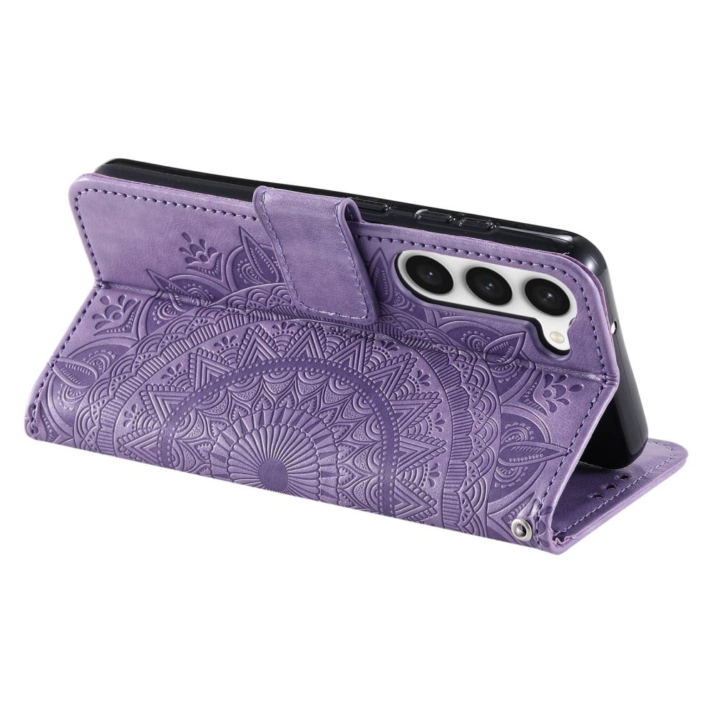 Funda de Cuero Mandala Samsung Galaxy S23 Plus violeta