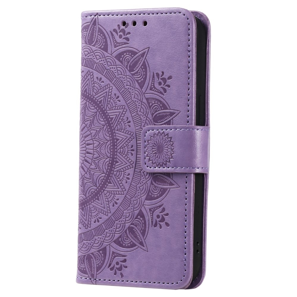 Funda de Cuero Mandala Samsung Galaxy S23 Plus violeta