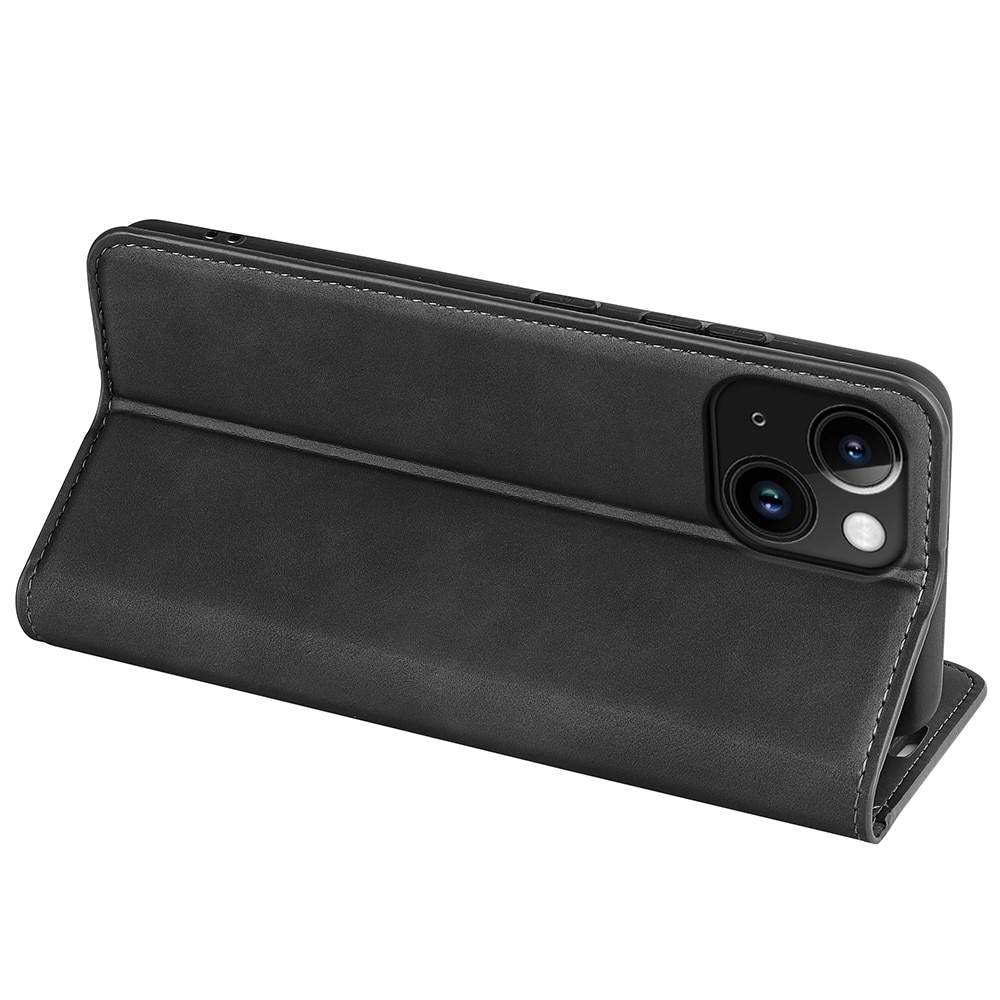 Funda delgada cartera iPhone 15 negro