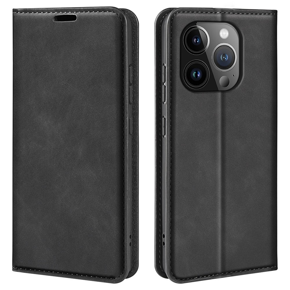 Funda delgada cartera iPhone 15 Pro Max negro