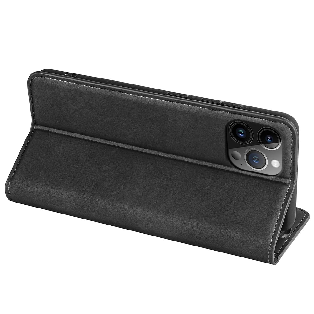 Funda delgada cartera iPhone 15 Pro Max negro