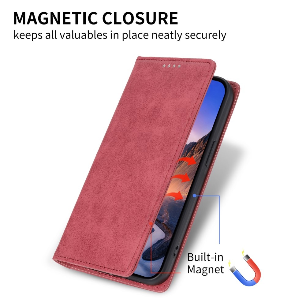 RFID Funda delgada cartera Google Pixel 8 rojo