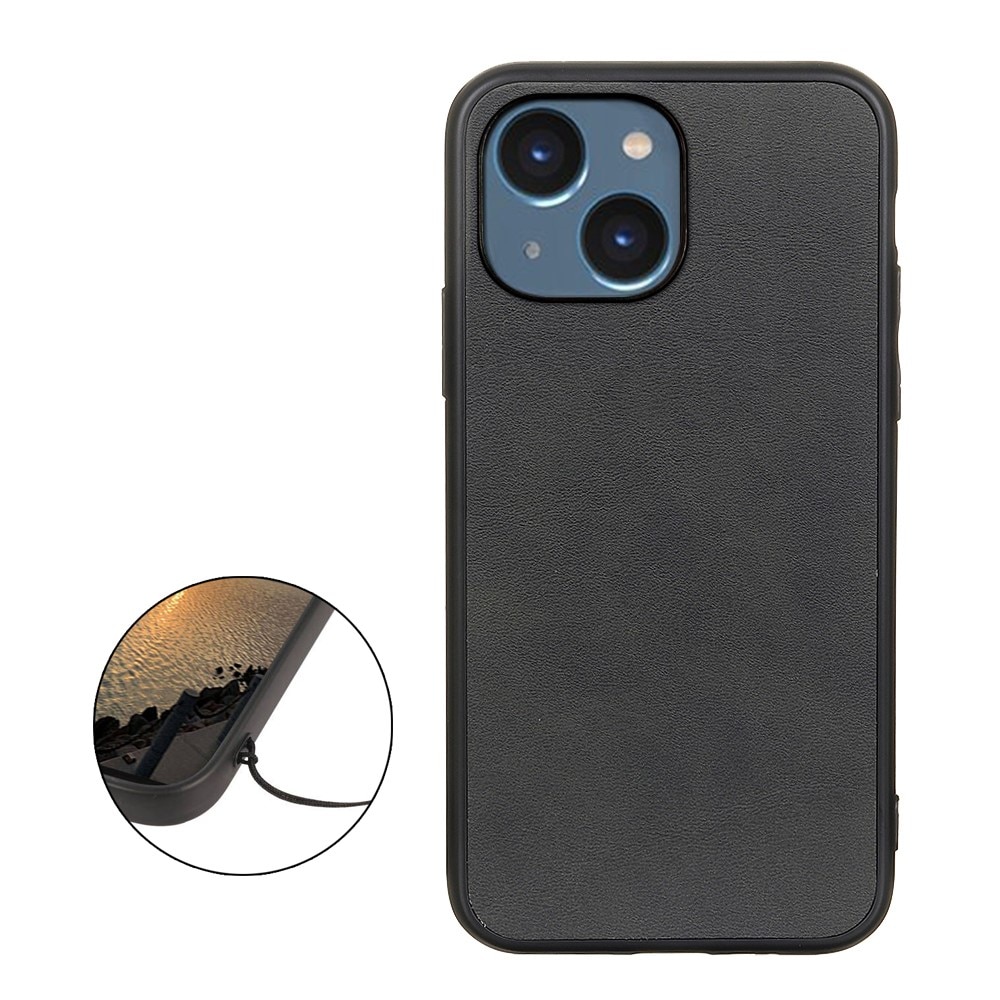 Funda de cuero iPhone 15 negro