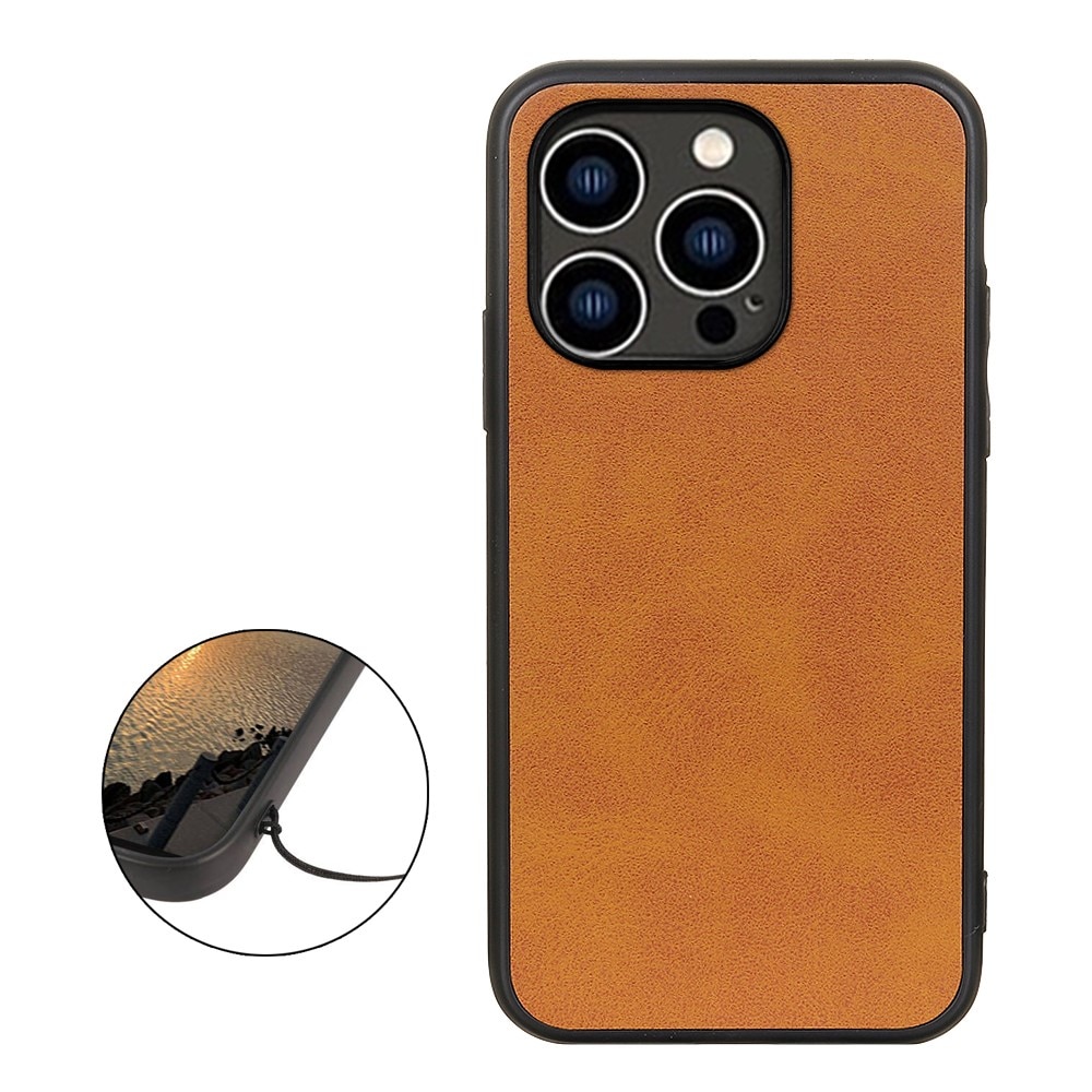 Funda de cuero iPhone 15 Pro Max marrón