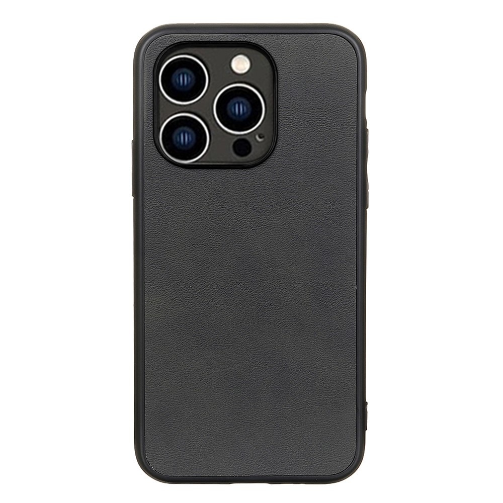 Funda de cuero iPhone 15 Pro negro